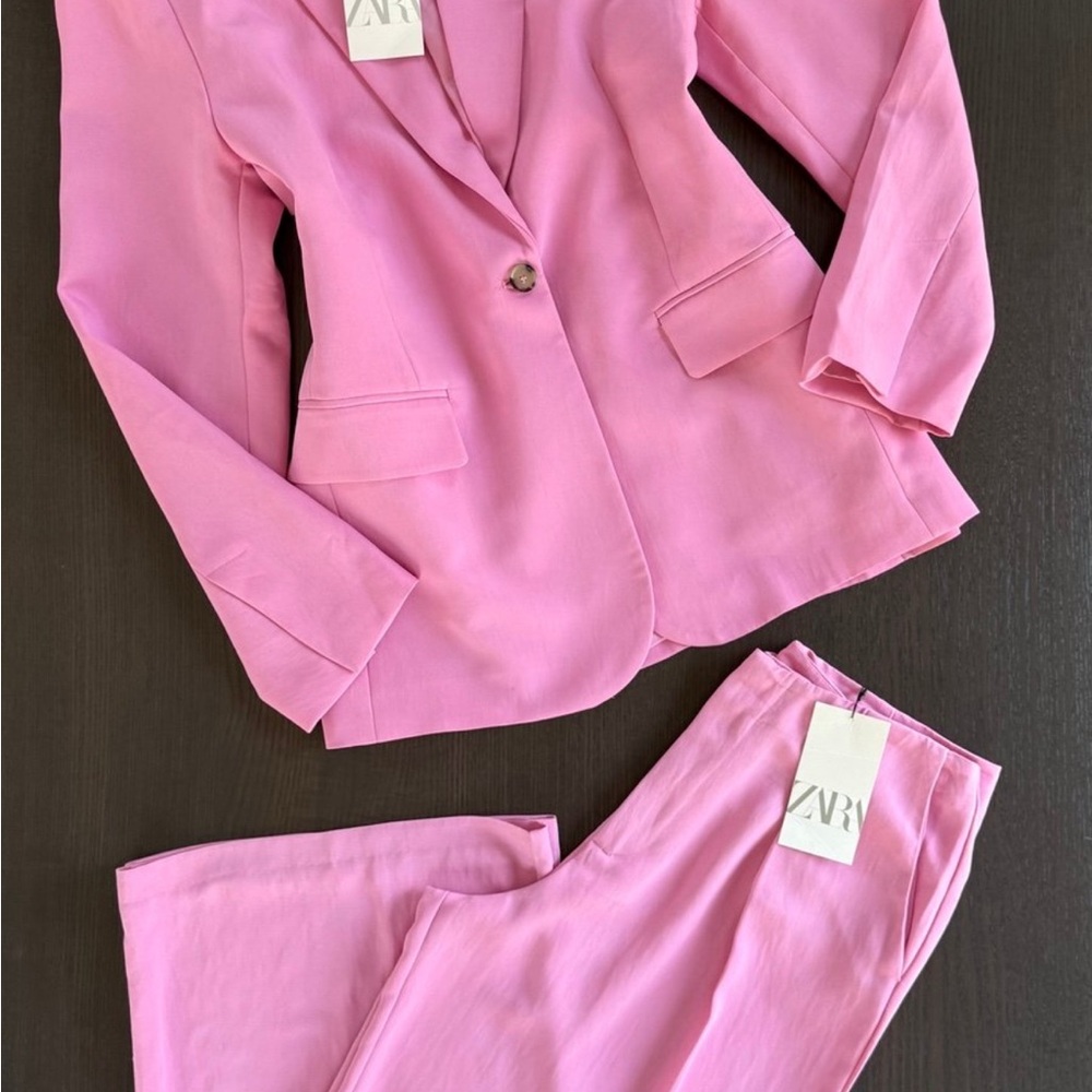 Zara Vibrant Pink Jacket With Pants - Picture 11 of 11